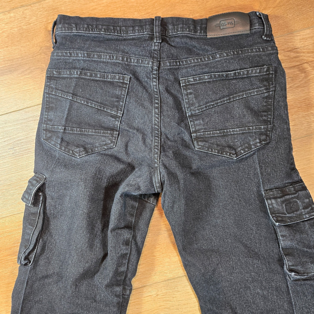 GS-115 Jeans Women’s Size 14 Black Distressed Denim Premium Casual Logo Pockets - Picture 9 of 11
